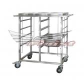 Тележка для гастроемкостей с рабочей поверхностью (с фиксаторами)