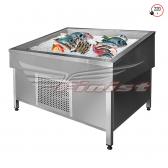 Витрина для выкладки рыбы на льду с принудительным охлаждением