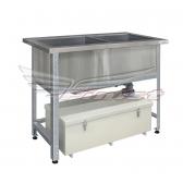 Ванна со встроенным жироуловителем двухсекционная (сварная)