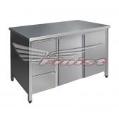 Стол-тумба с ящиками и дверцами купе