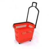 Пластиковая корзина-тележка на 4-х колесах PBT30