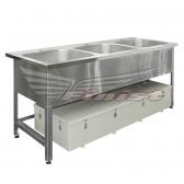 Ванна со встроенным жироуловителем трехсекционная (цельнотянутая)