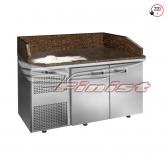 Стол холодильный для пиццы с гранитной столешницей и гранитными бортами